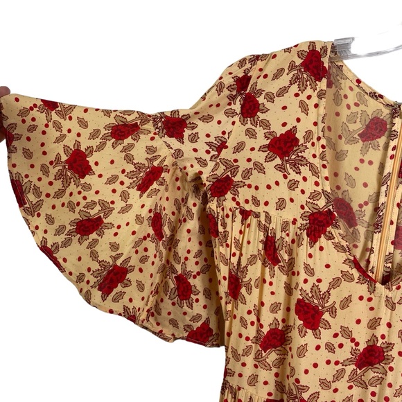 Faithful The Brand x Anthropologie Dress Melia Midi Boho Floral Print - Picture 6 of 7